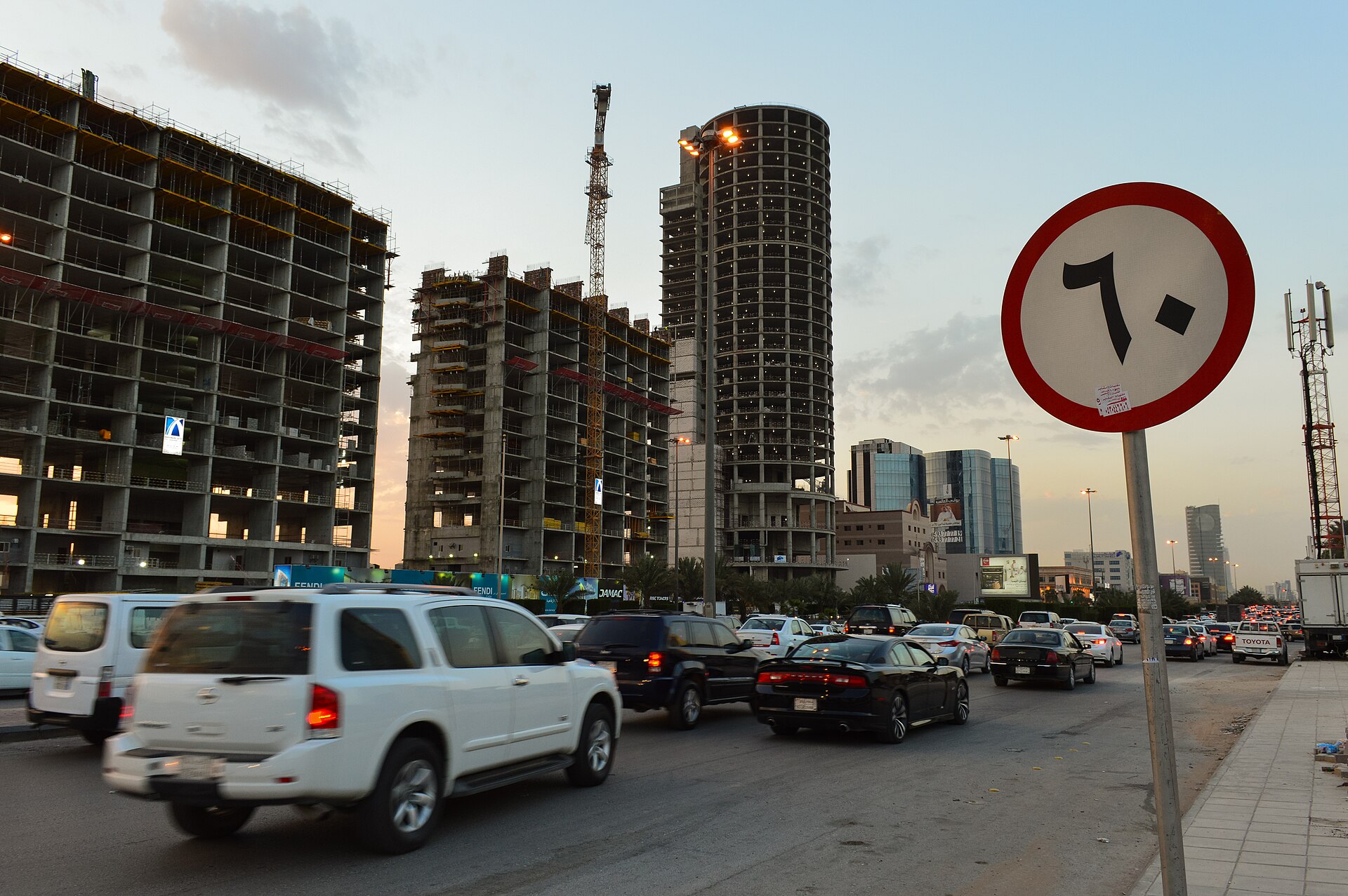 Vision 2030 Urban Build-Out in Riyadh, Saudi Arabia